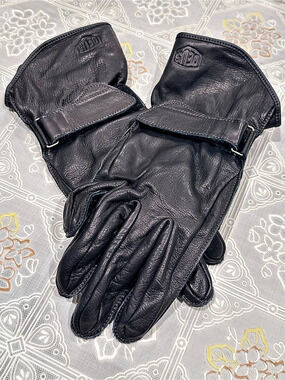 Deus Ex Machina Deus Gripping Gloves Black Leather Gloves Sz M